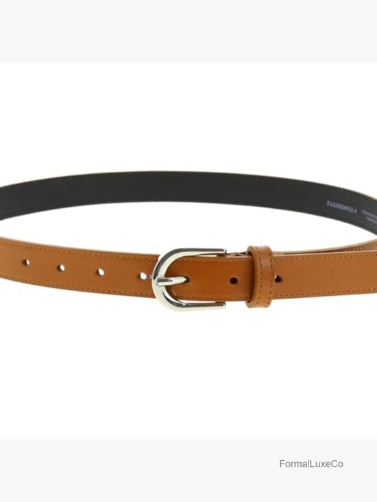 Genuine Italian Leather Belt, 1 Inch Wide, Made in France main image 5